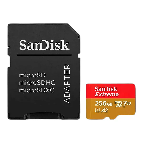 Cartao de Memoria Sandisk Extreme 256GB Micro SDXC UHS-I Com Adaptador, SDSQXAV-256G-GN6MA