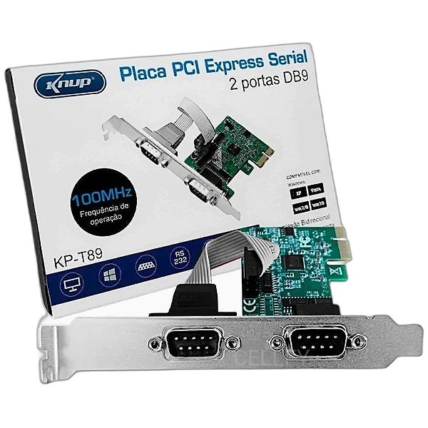 Placa Pci Express Serial 2 Portas Db9 Knup KP-T89