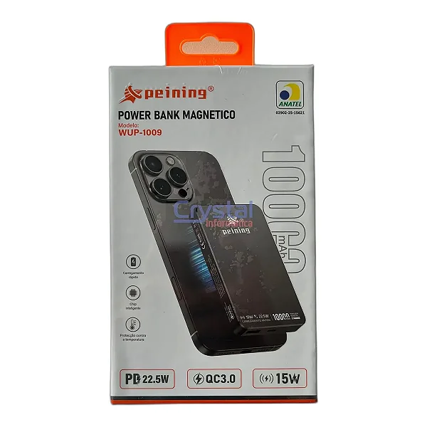 Bateria Power Bank Magnética 10000 mAh Peining