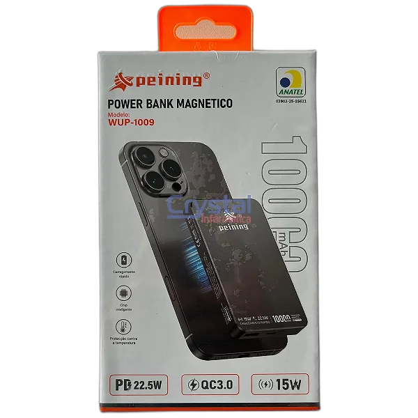 Bateria Power Bank Magnética 10000 mAh Peining