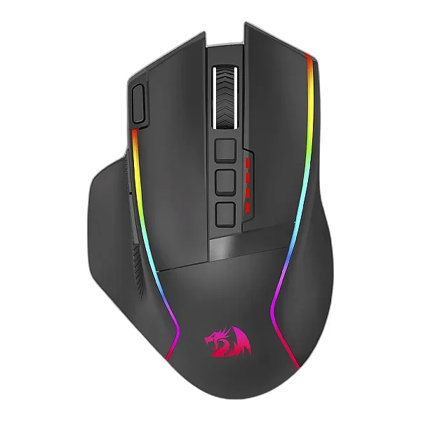 Mouse Gamer Redragon Swain Wireless, 16.000 DPI, RGB, 9 Botões Programáveis, Preto, M915RGB-WL