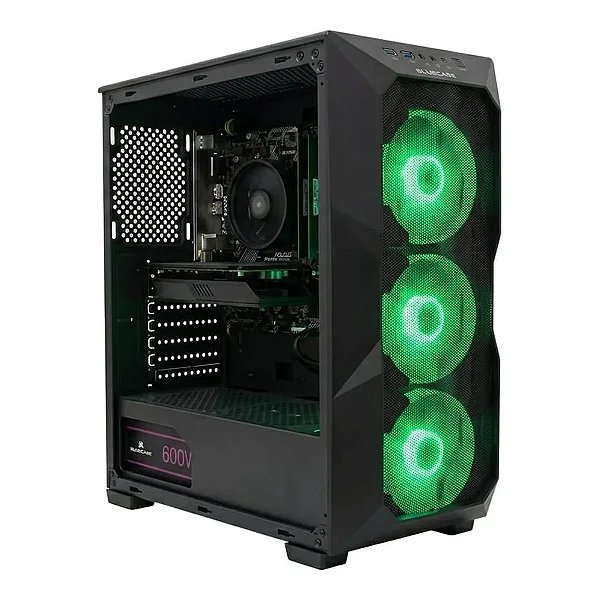 PC Gamer Crystal AMD Ryzen 5 5500 Placa de Vídeo RX550, Memória 16GB