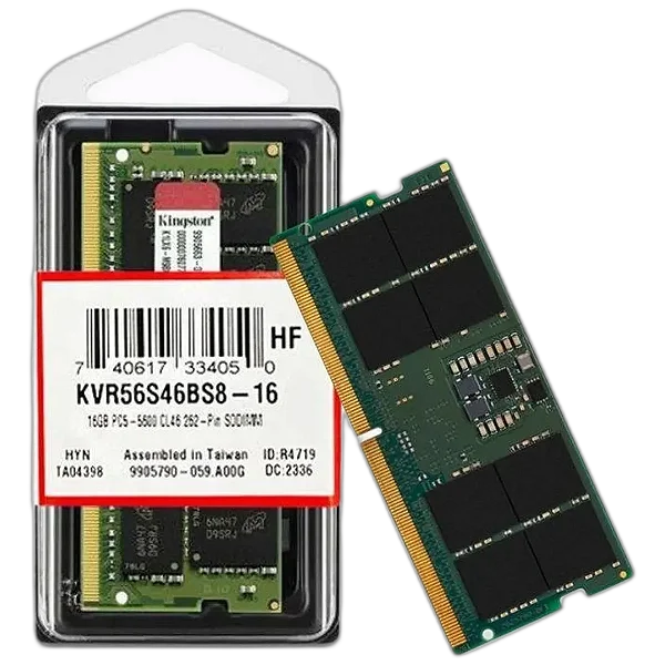 Memória Notebook 16GB DDR5 5600MHz Kingston KVR56S46BS8-16