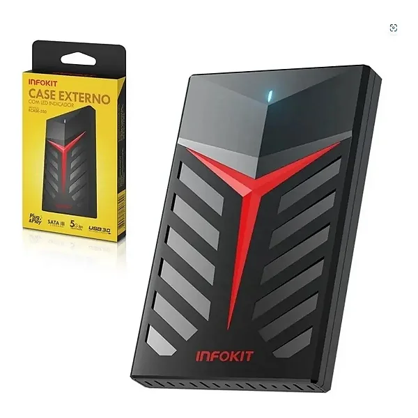 Case Para Hd 2.5 Polegadas Sata Usb 3.0 Infokit Ecase-350
