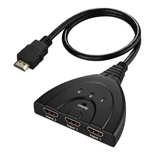 Switch HDMI FY-681 3 Entradas 1 Saída 4K Manual com Cabo