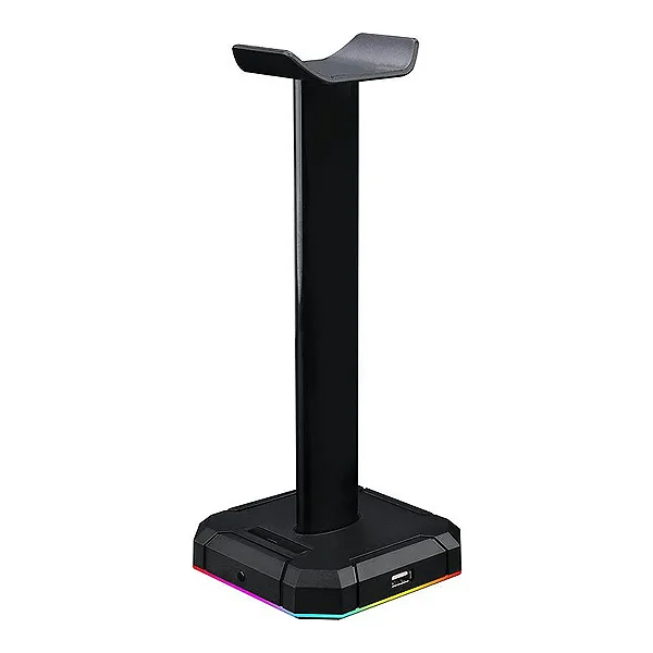 Suporte para Headset Redragon Scepter RGB HA312 com Hub USB 2.0 e P2 3,5mm - Preto