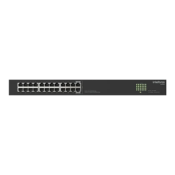 Switch Não Gerenciável Intelbras S1124G 24 Portas Gigabit Ethernet - Rack 19" 1U Fanless