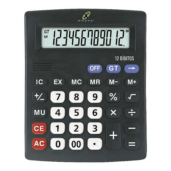 Calculadora de Mesa 12 Dígitos XC-CA-5959 com Teclado de Plástico