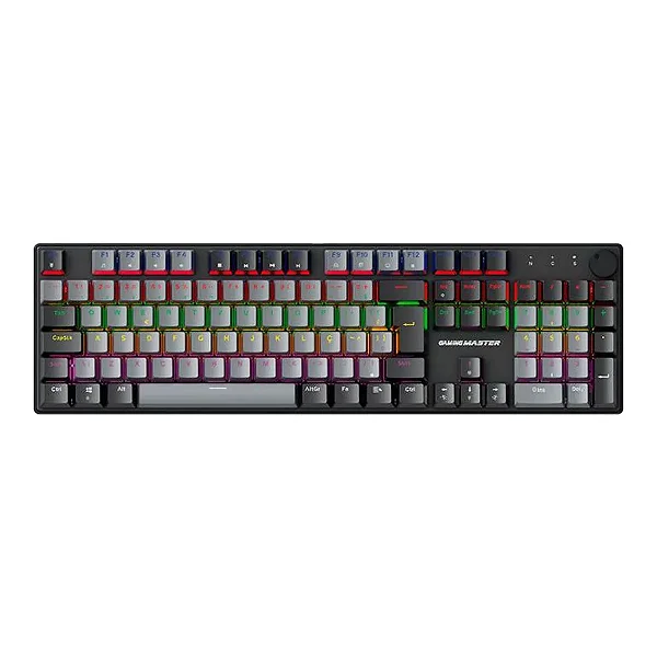 Teclado Gamer Mecânico K-mex Shadowscope Cinza com Switch Blue