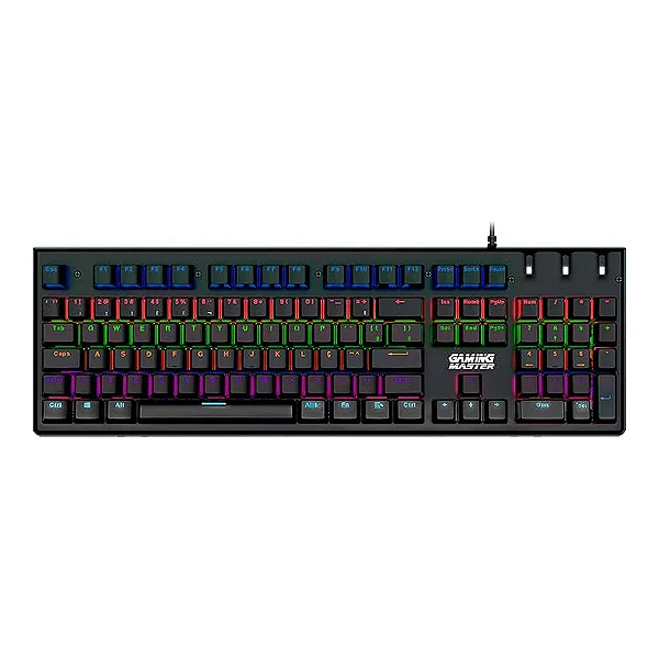 Teclado Gamer Mecânico K-mex Flashstrike Preto com Switch Blue KI-EC28