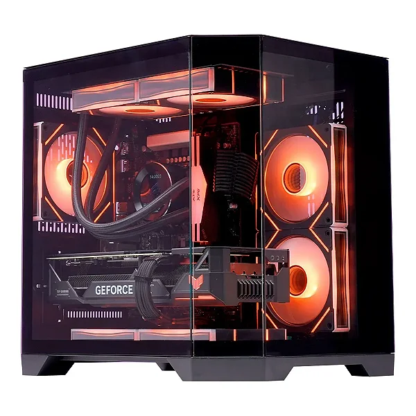 Gabinete K-mex CG-01KV Aquário Micro-ATX Vidro Temperado USB 3.2