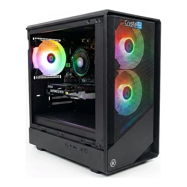 PC Gamer Crystal Intel i5-12400F Placa de Vídeo RTX 5050 8GB RAM 16G
