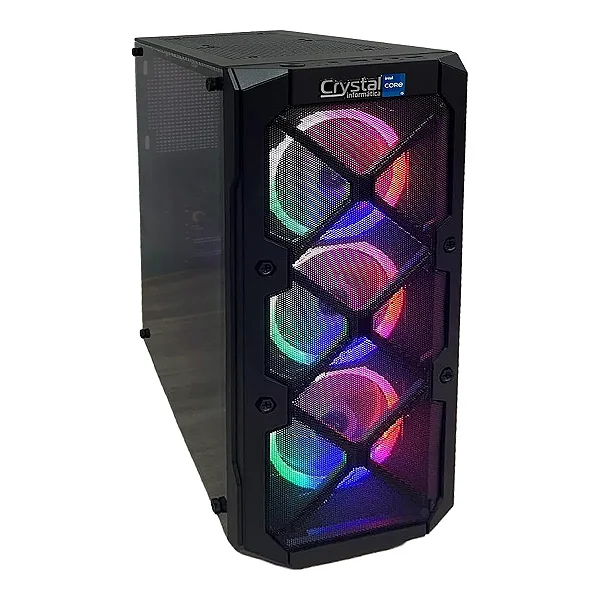 PC Gamer Crystal Intel i5-12400F Placa de Vídeo RTX 5050 8GB RAM 16G