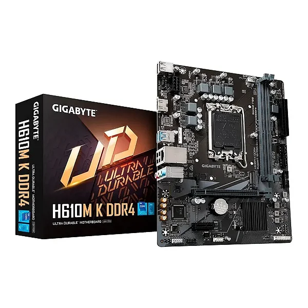 Placa Mãe Gigabyte H610M K DDR4, Intel LGA 1700, Micro ATX, DDR4, HDMI, M.2 - 9MH610MK-00-20