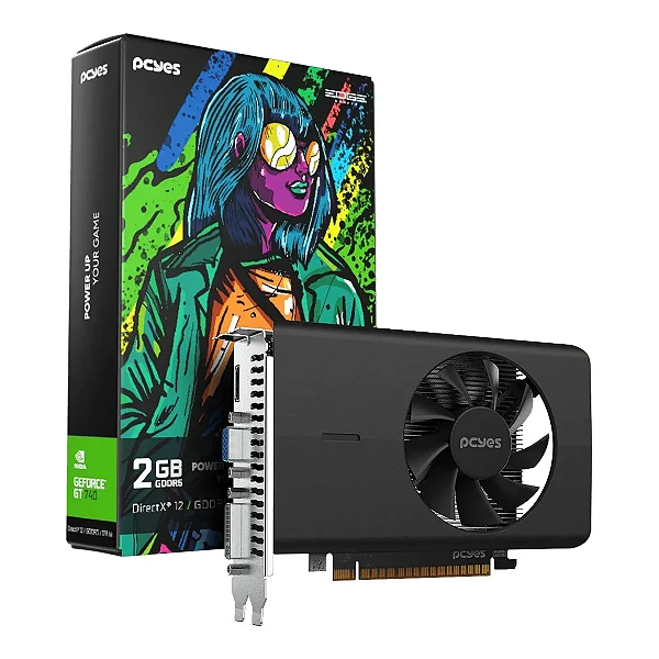 Placa de Vídeo Nvidia GeForce GT740 2GB GDDR5 128 Bit Single Fan Projeto Edge - PVGT740GB2PE