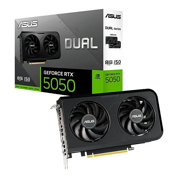 Placa de Vídeo Asus GeForce RTX 5050 Dual OC, 8GB, GDDR6, 128-bit, DUAL-RTX5050-O8G