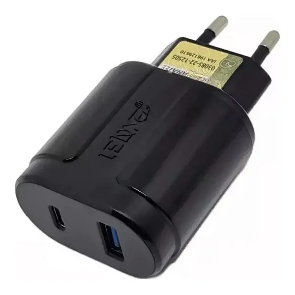 Carregador Turbo 5.1A USB + USB Tipo-C LE-285 Lelong