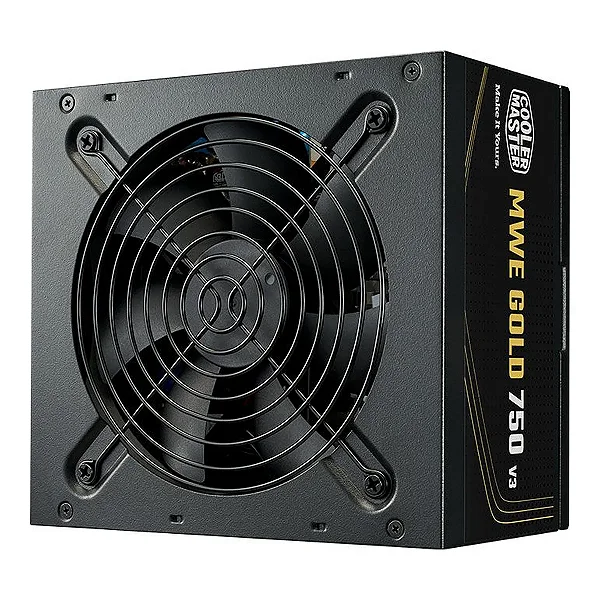 Fonte Cooler Master MWE Gold 750 V3, 750W, ATX 3.1, 80 Plus Gold, Preto, MPE-7506-ACAG-BBR