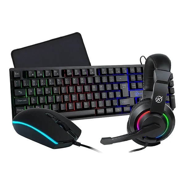 Combo Gamer Kalkan Odin Core 4-em-1 Mouse, Teclado, Headset e Mousepad KLK00017