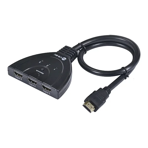 Switch HDMI 3 Entradas e 1 Saída com Cabo Vinik