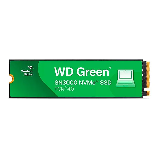 SSD WD Green SN3000, 2TB, M.2 2280, PCIe NVMe, Leitura 5000MB/s, Gravacao 4200MB/S, WDS200T4G0E