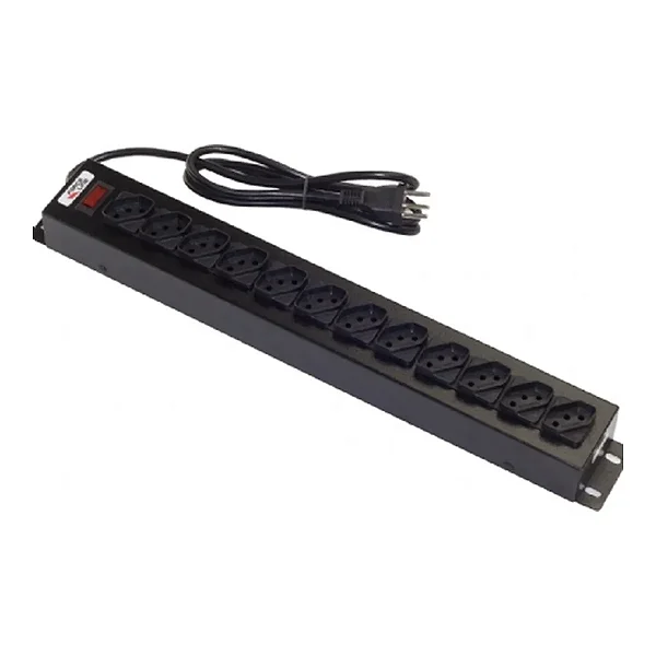 Régua Calha para Rack 12 Tomadas 10A 1,5M Force Line