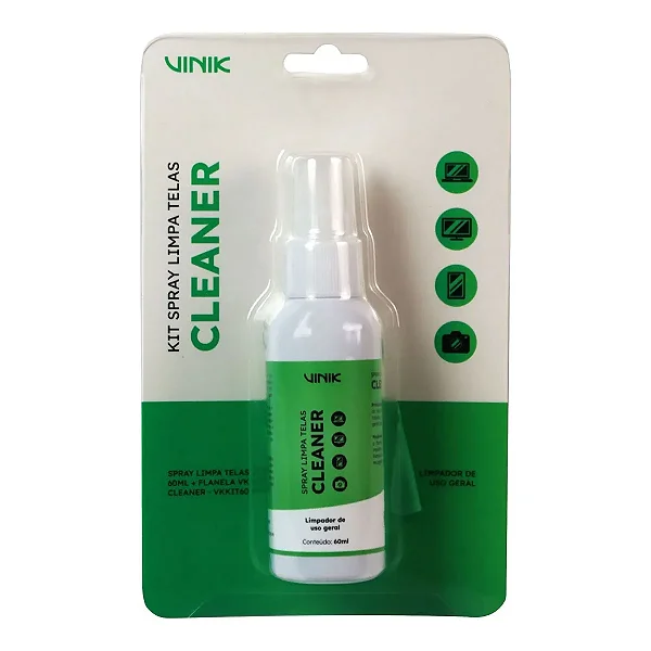 Kit Spray Limpa Telas 60Ml + Flanela Vk Cleaner Vinik - Vkkit60