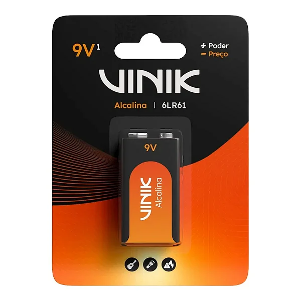 Bateria Alcalina 9V Blister 500 mAh - Vb9Vb1