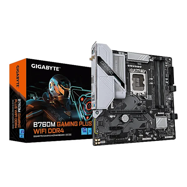 Placa Mãe Gigabyte B760m Gaming Plus Wifi Ddr4 LGA 1700 4xDDR4 Chipset B760 Matx