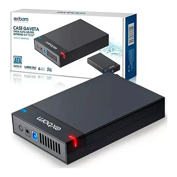 Case USB 3.0 HD de 3,5" SATA Exbom CGHD-G35