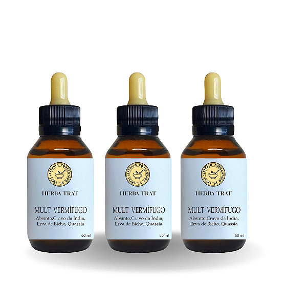 MULT VERMÍFUGO - EXTRATO 60ML ( Tintura Mãe ) KIT COM 3 UNIDADES