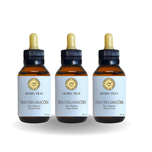 TRAT INFLAMAÇÕES - EXTRATO 60ML ( Tintura Mãe ) KIT COM 3 UNIDADES