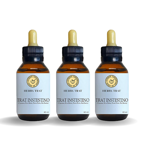 TRAT INTESTINO - EXTRATO 60ML ( Tintura Mãe ) KIT COM 3 UNIDADES