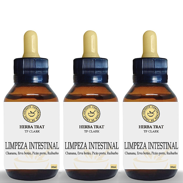 LIMPEZA INTESTINAL - EXTRATO 60ML ( TINTURA MÃE ) KIT COM 3 UNIDADES