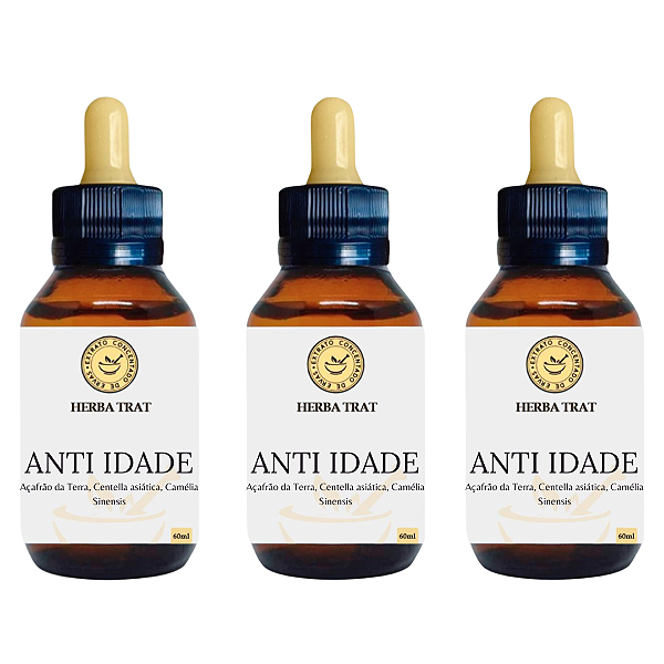 ANTI IDADE - EXTRATO 60ml (Tintura Mãe) KIT COM 03 UNIDADES
