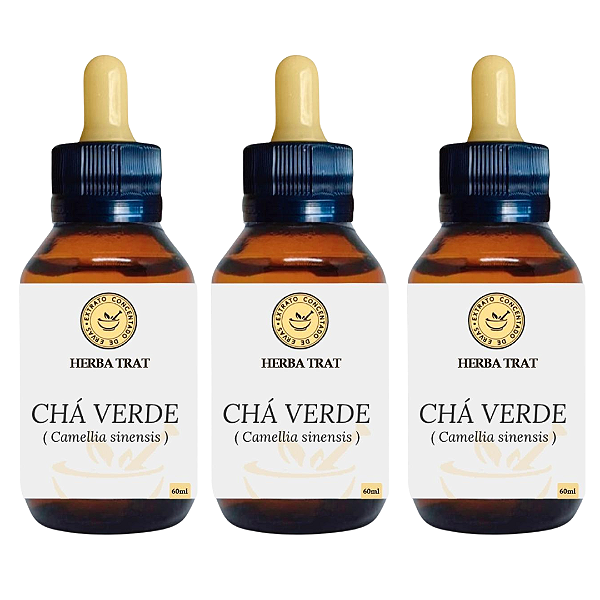 CHÁ VERDE - EXTRATO 60ML ( Tintura Mãe ) KIT COM 03 UNIDADES
