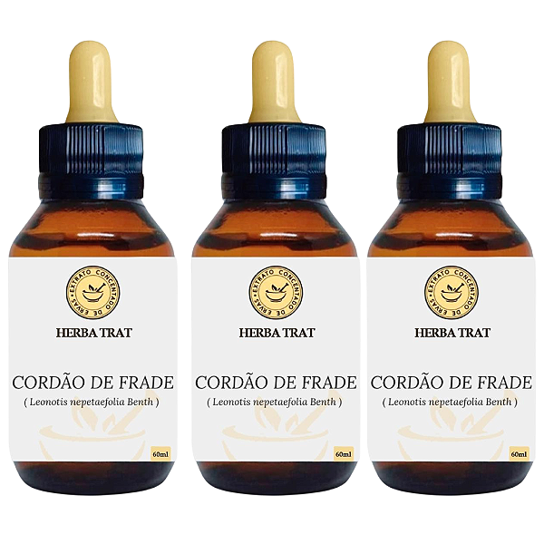 CORDÃO DE FRADE - EXTRATO 60ML ( Tintura Mãe ) KIT COM 03 UNIDADES