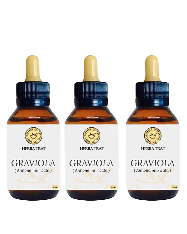 GRAVIOLA - EXTRATO 60ML ( Tintura Mãe ) KIT COM 03 UNIDADES