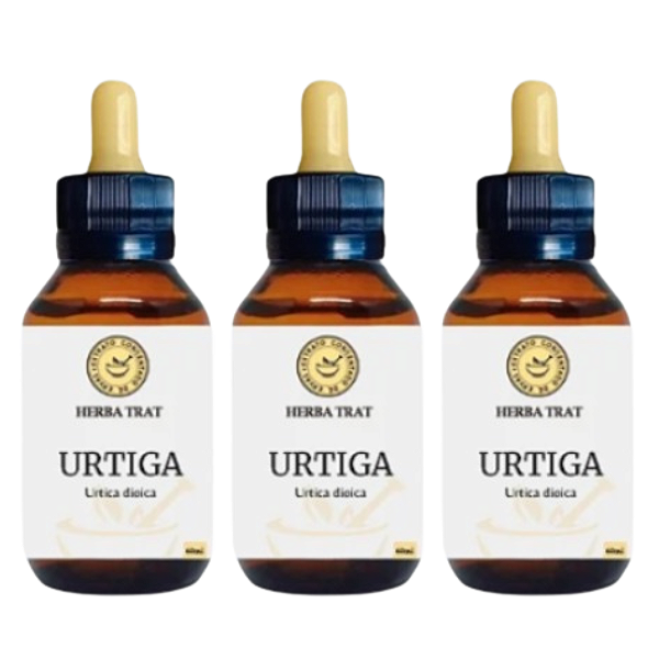 URTIGA - EXTRATO 60ML ( Tintura Mãe ) KIT COM 3 UNIDADES