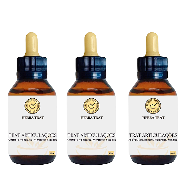 TRAT ARTICULAÇÕES - EXTRATO 60ml (Tintura Mãe) KIT COM 3 UNIDADES