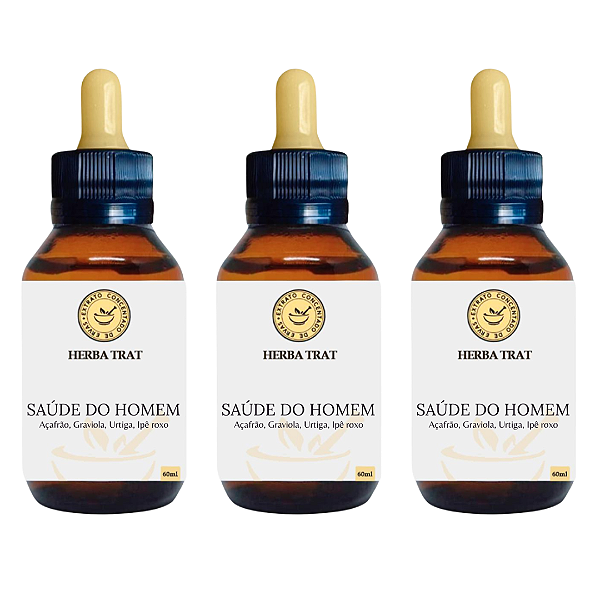 SAÚDE DO HOMEM - EXTRATO 60ml (Tintura Mãe) KIT COM 3 UNIDADES