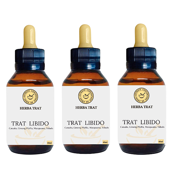 TRAT LIBIDO - EXTRATO 60ml (Tintura Mãe) KIT COM 3 UNIDADES