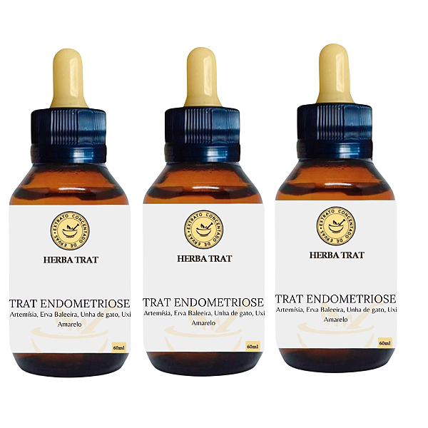 TRAT ENDOMETRIOSE - EXTRATO 60ml (Tintura Mãe) KIT COM 3 UNIDADES