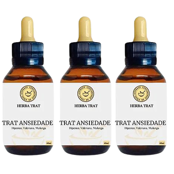 TRAT ANSIEDADE - EXTRATO 60ml (Tintura Mãe) KIT COM 3 UNIDADES
