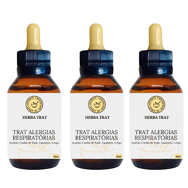 TRAT ALERGIAS RESPIRATÓRIAS - EXTRATO 60ml (Tintura Mãe) KIT COM 3 UNIDADES