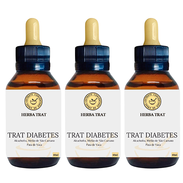 TRAT DIABETES - EXTRATO 60ml (Tintura Mãe) KIT COM 3 UNIDADES