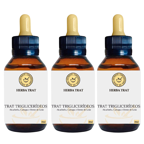 TRAT TRIGLICERÍDEOS - EXTRATO 60ml (Tintura Mãe) KIT COM 3 UNIDADES