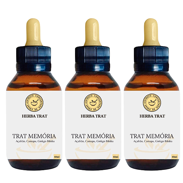 TRAT MEMÓRIA  - EXTRATO 60ml (Tintura Mãe) KIT COM 3 UNIDADES