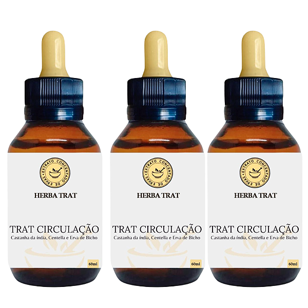 TRAT CIRCULAÇÃO  - EXTRATO 60ml (Tintura Mãe) KIT COM 3 UNIDADES