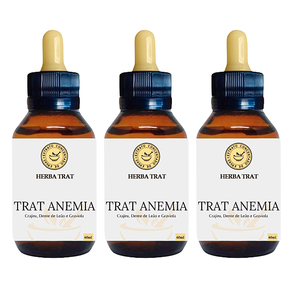 TRAT ANEMIA - EXTRATO 60ml (Tintura Mãe) KIT COM 3 UNIDADES